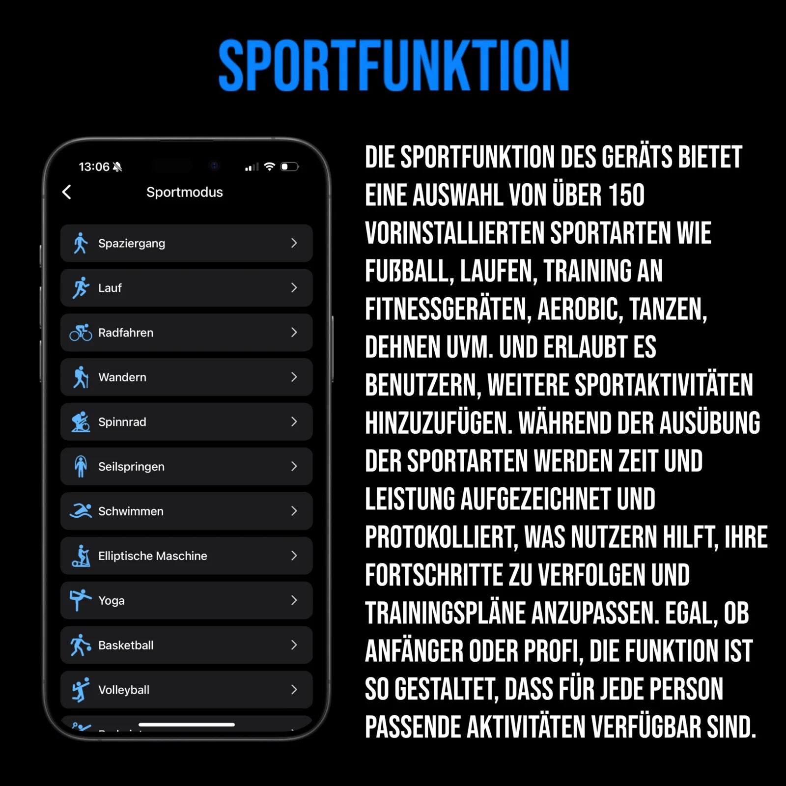 App-Ansicht sport